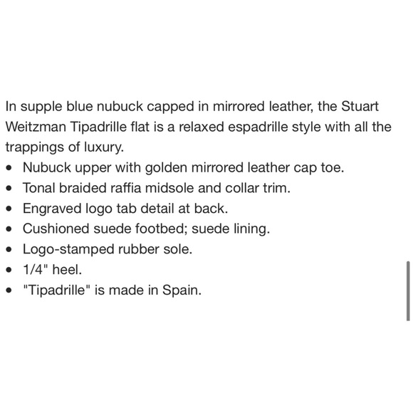 Stuart Weitzman Tipadrille Blue Jean Flats Size 7M - Picture 13 of 13